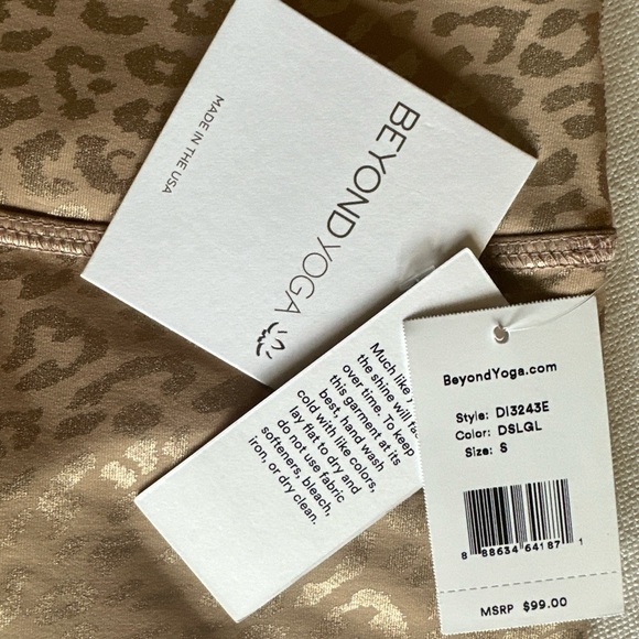 Beyond Yoga, Gold Metallic And Caramel Leggings Size Small New With Tag - Picture 9 of 12
